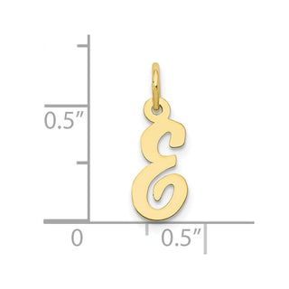 10K Yellow Gold Small Script Initial E Charm 10YC658E