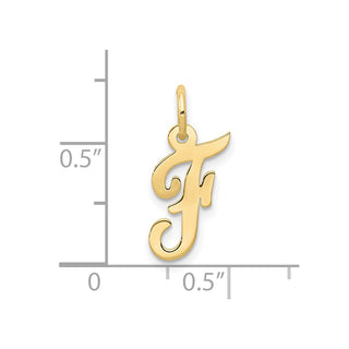 10K Yellow Gold Small Script Initial F Charm 10YC658F