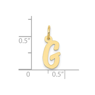 10K Yellow Gold Small Script Initial G Charm 10YC658G