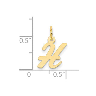 10K Yellow Gold Small Script Initial H Charm 10YC658H