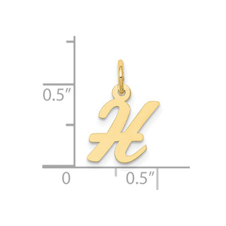 10K Yellow Gold Small Script Initial H Charm 10YC658H