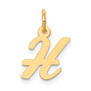 10K Yellow Gold Small Script Initial H Charm 10YC658H