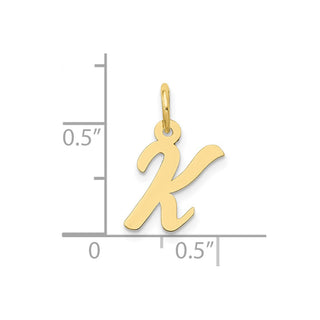 10K Yellow Gold Small Script Initial K Charm 10YC658K