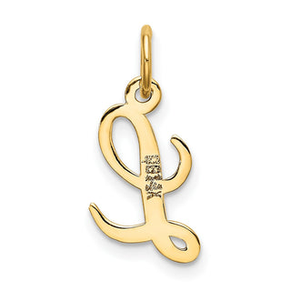 10K Yellow Gold Small Script Initial L Charm 10YC658L