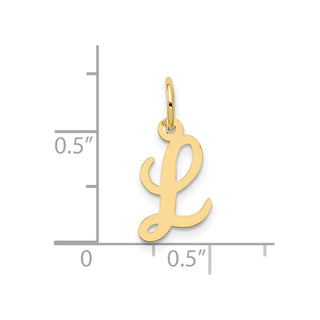 10K Yellow Gold Small Script Initial L Charm 10YC658L