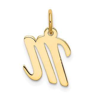 10K Yellow Gold Small Script Initial M Charm 10YC658M