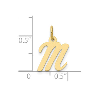 10K Yellow Gold Small Script Initial M Charm 10YC658M