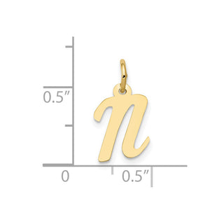 10K Yellow Gold Small Script Initial N Charm 10YC658N