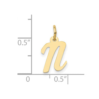 10K Yellow Gold Small Script Initial N Charm 10YC658N
