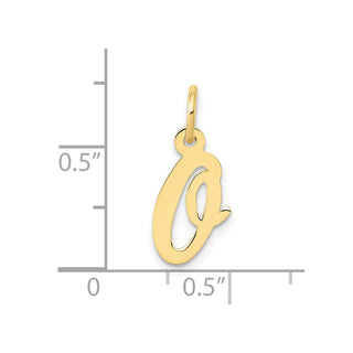 10K Yellow Gold Small Script Initial O Charm 10YC658O