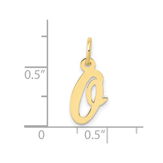 10K Yellow Gold Small Script Initial O Charm 10YC658O