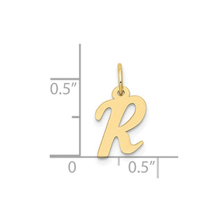 10K Yellow Gold Small Script Initial R Charm 10YC658R
