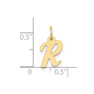 10K Yellow Gold Small Script Initial R Charm 10YC658R