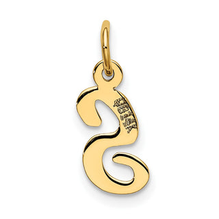 10K Yellow Gold Small Script Initial S Charm 10YC658S