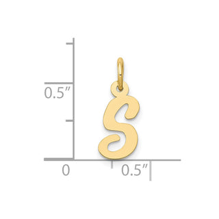 10K Yellow Gold Small Script Initial S Charm 10YC658S