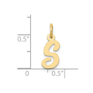 10K Yellow Gold Small Script Initial S Charm 10YC658S