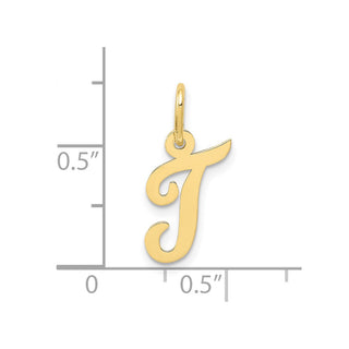 10K Yellow Gold Small Script Initial T Charm 10YC658T