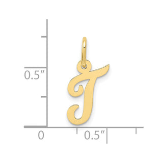 10K Yellow Gold Small Script Initial T Charm 10YC658T