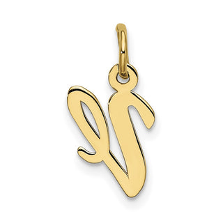 10K Yellow Gold Small Script Initial V Charm 10YC658V
