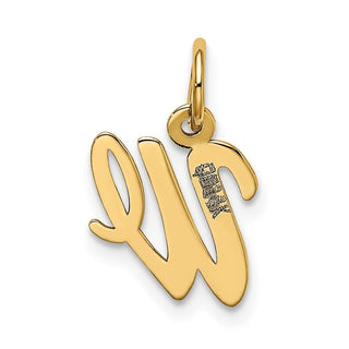 10K Yellow Gold Small Script Initial W Charm 10YC658W
