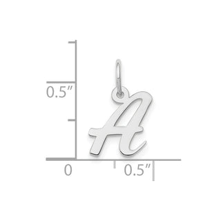 10k White Gold Small Script Initial A Charm 10YC659A