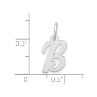 10k White Gold Small Script Initial B Charm 10YC659B
