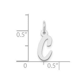 10k White Gold Small Script Initial C Charm 10YC659C