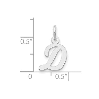 10k White Gold Small Script Initial D Charm 10YC659D