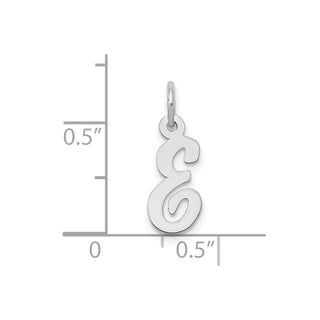 10k White Gold Small Script Initial E Charm 10YC659E