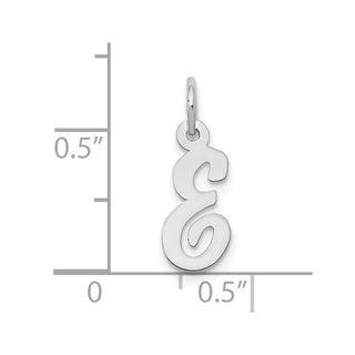10k White Gold Small Script Initial E Charm 10YC659E