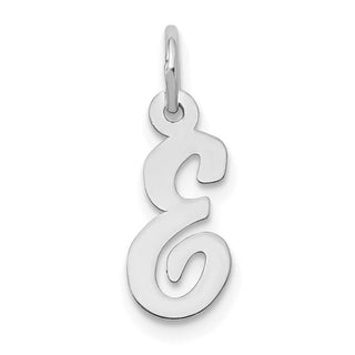 10k White Gold Small Script Initial E Charm 10YC659E
