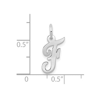10k White Gold Small Script Initial F Charm 10YC659F