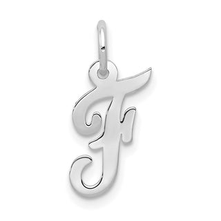 10k White Gold Small Script Initial F Charm 10YC659F