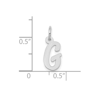 10k White Gold Small Script Initial G Charm 10YC659G