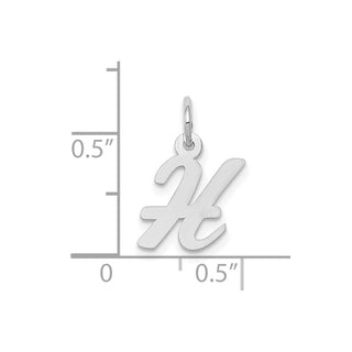 10k White Gold Small Script Initial H Charm 10YC659H