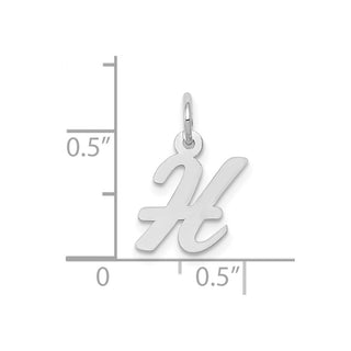 10k White Gold Small Script Initial H Charm 10YC659H