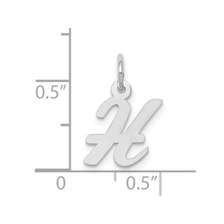 10k White Gold Small Script Initial H Charm 10YC659H