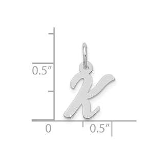 10k White Gold Small Script Initial K Charm 10YC659K