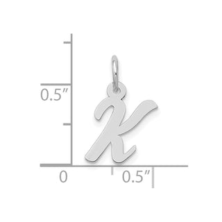 10k White Gold Small Script Initial K Charm 10YC659K