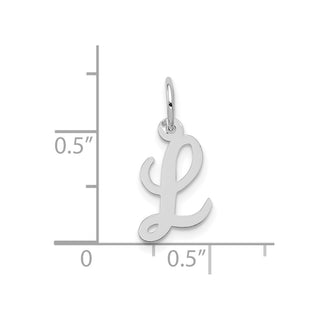 10k White Gold Small Script Initial L Charm 10YC659L