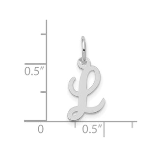 10k White Gold Small Script Initial L Charm 10YC659L