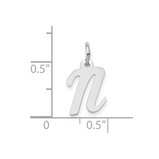 10k White Gold Small Script Initial N Charm 10YC659N