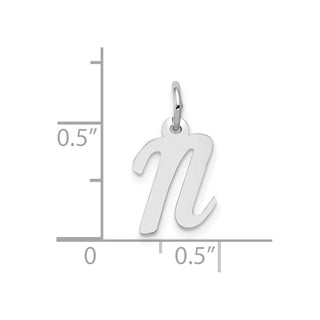 10k White Gold Small Script Initial N Charm 10YC659N