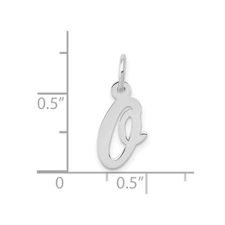 10k White Gold Small Script Initial O Charm 10YC659O