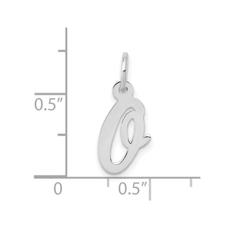 10k White Gold Small Script Initial O Charm 10YC659O