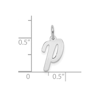 10k White Gold Small Script Initial P Charm 10YC659P
