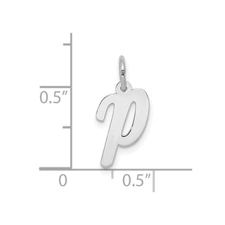 10k White Gold Small Script Initial P Charm 10YC659P