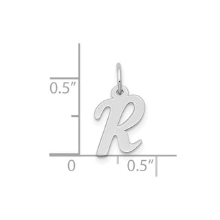 10k White Gold Small Script Initial R Charm 10YC659R