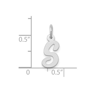 10k White Gold Small Script Initial S Charm 10YC659S