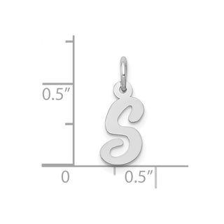 10k White Gold Small Script Initial S Charm 10YC659S